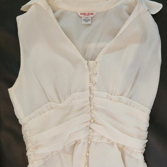 Vintage GUESS sleeveless pearl blouse - Picture 7 of 8